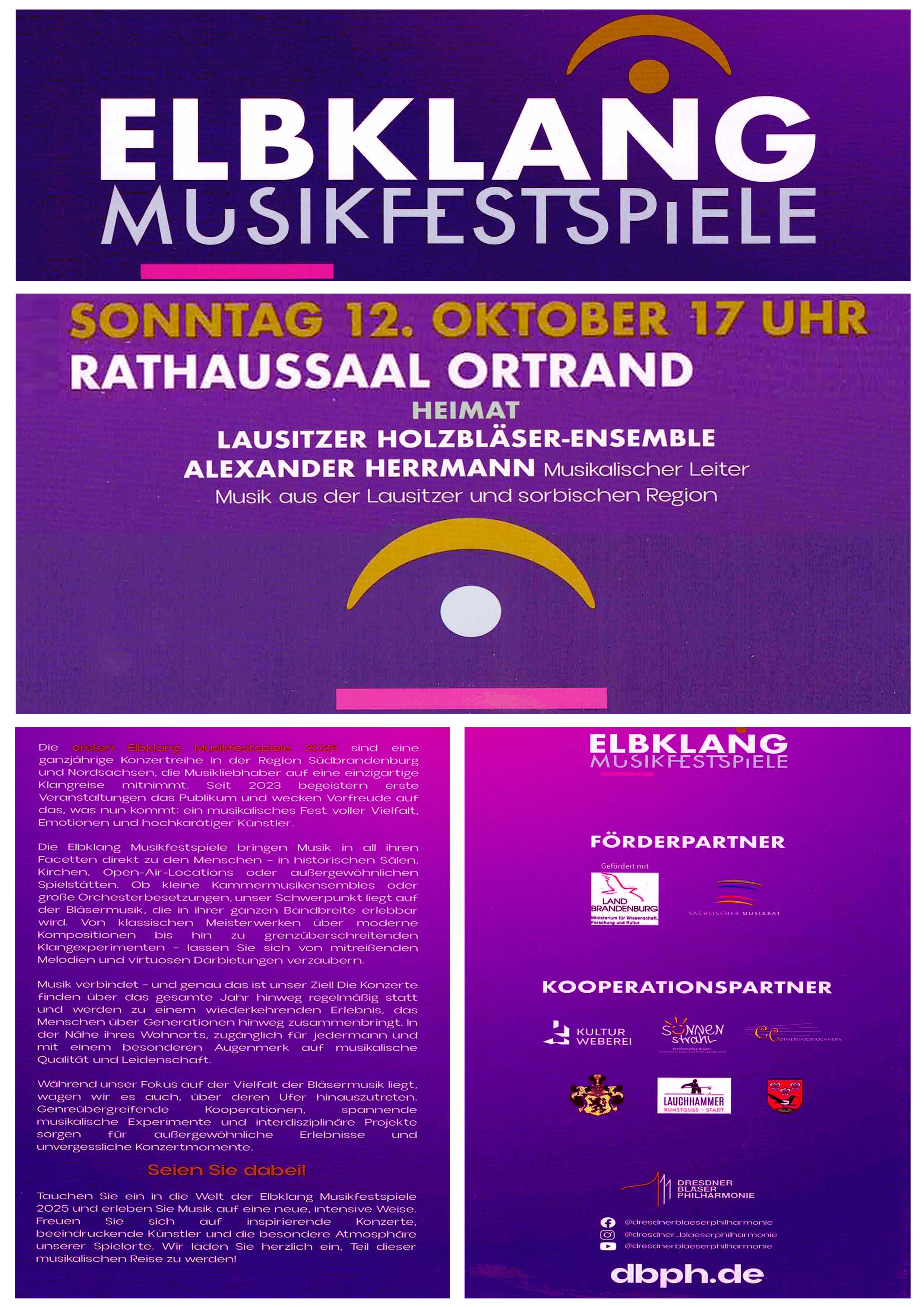 Ortrand Dresdner Bläsrphilharmonie 17.10.2025